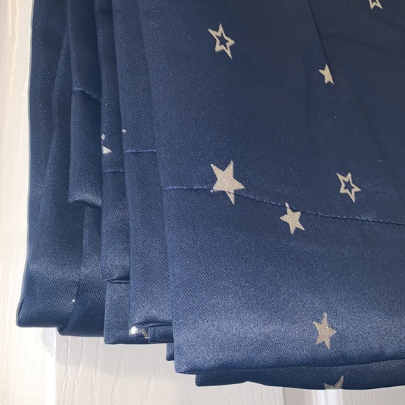 Half Moon Blue w Silver Stars 52”x84” Room Darkening  Insulated Curtains NEW - Picture 7 of 17
